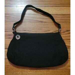 The SAK NWOT Womens Black Woven Hobo Braided Top Handle Small Shoulder Bag